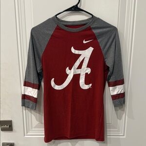Nike Red and Gray Long Sleeve Tee